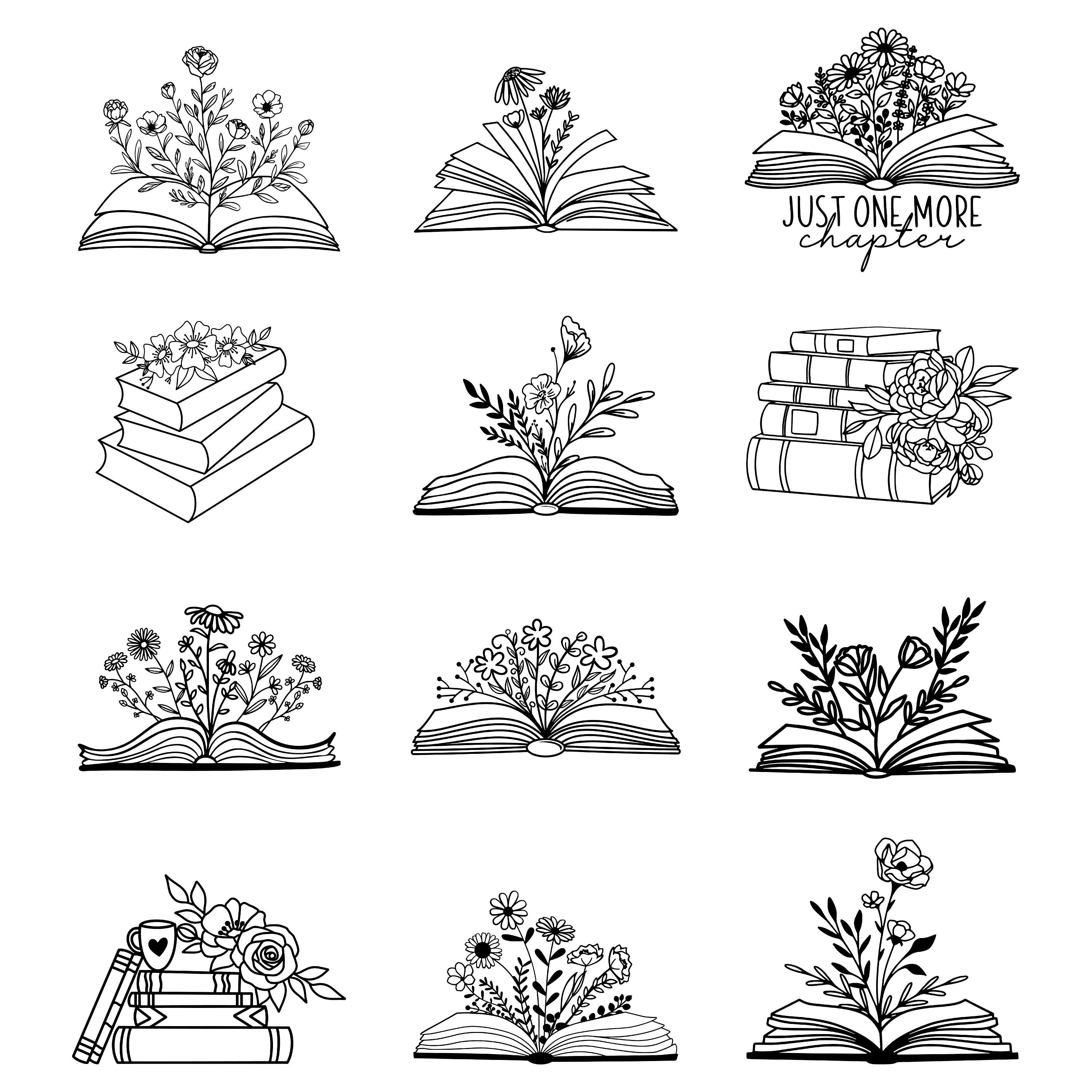 Floral Book SVG, Book Svg, Book With Flowers Svg, Reading Svg, Read