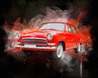 Personalized Car Portrait, Custom Watercolour style Car Print, Custom Car portrait, Gift for Car Lovers, Boyfriend Gift, Gift for Him