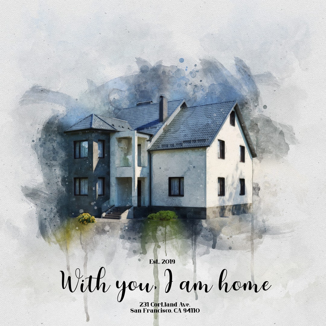 Custom House Portrait on Canvas ,custom Home Portrait From Photo ...