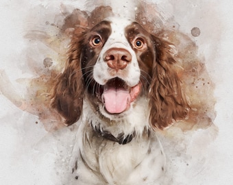 Custom Dog Portrait Watercolor ,Painting Of Dog Custom, Watercolor Dog Art, Custom Dog Painting Canvas, Custom Dog Water Color, Dog Painting