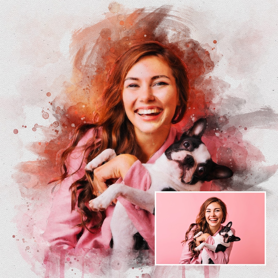 Dog Watercolor Portrait Pet Portrait From Photo Dog Portrait Watercolor Cat Portrait Painting