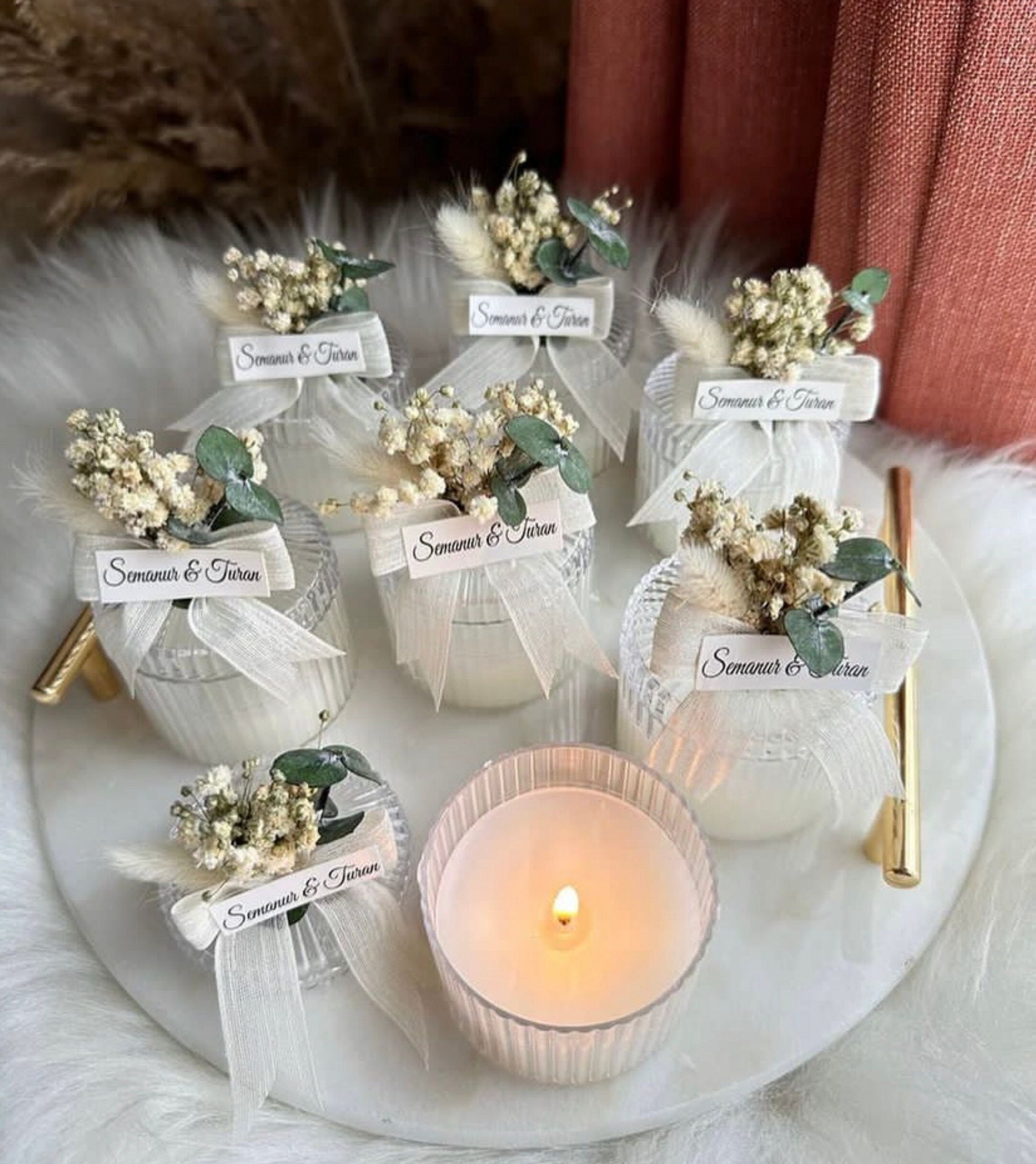 Personalized Wedding Candle Favors for Guest, Engagement Candle Favors ...