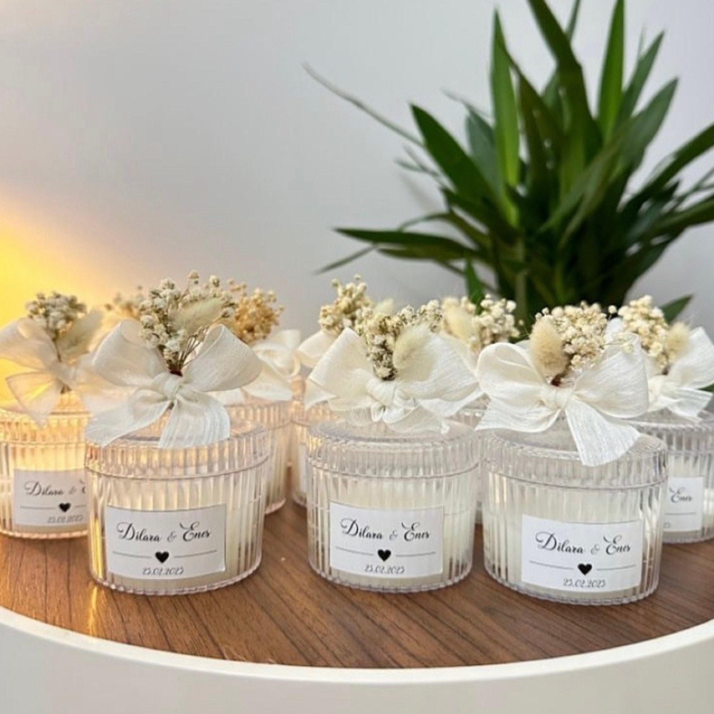 Personalized Wedding Candle Favors for Guest, Engagement Candle Favors ...