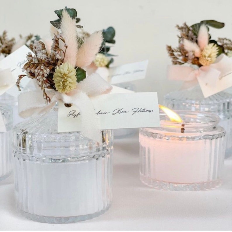 Personalized Wedding Candle Favors for Guest, Engagement Candle Favors ...