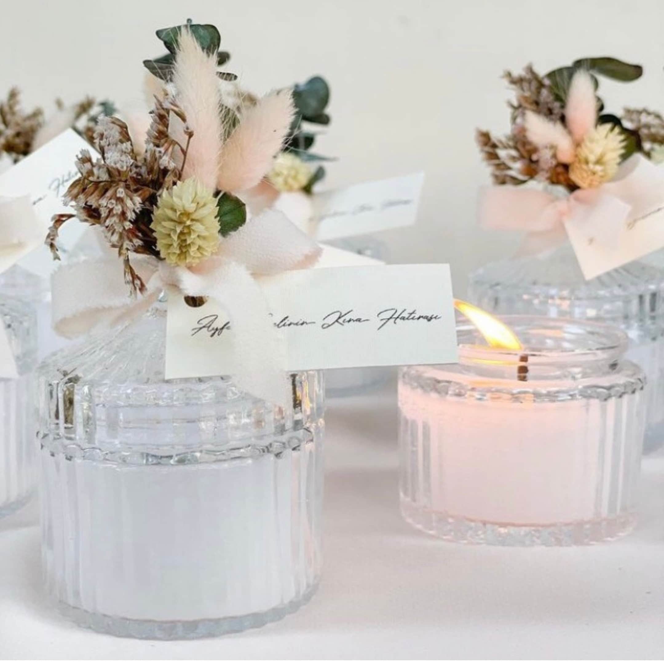 Personalized Wedding Candle Favors for Guest, Engagement Candle Favors ...
