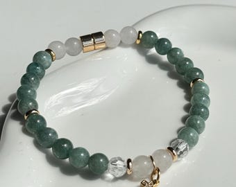Krementz Bracelet, 12K Yellow Gold-filled Jade Link Bracelet