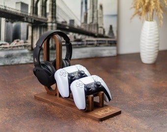 Personalized controller holder, headphone stand, headset stand, room decor, gift for christmas, graduation or birthday; fathers day gift