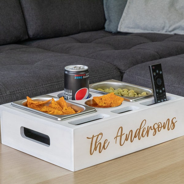 Sofa Box voor echtgenoot; Gepersonaliseerde bankbutler; ongebruikelijk gepersonaliseerd houten cadeau voor man, vader, echtgenoot, familie; Bankbox voor Kerstmis