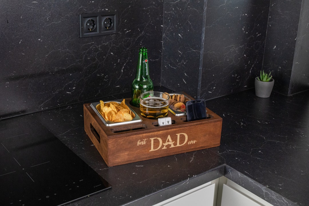 Personalized Couch Organizer Box: Sofa Butler With Snack Bowls - Etsy