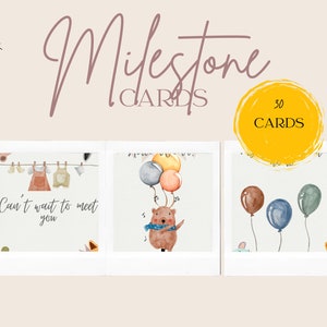 Lindos animales de escondite Tarjetas de hitos con tema de acuarela