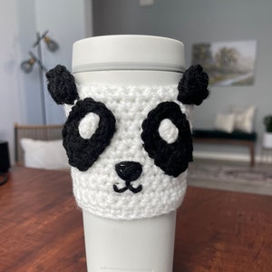Handmade Panda Coffee Cozy