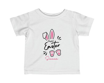 T-shirt de Pâques personnalisé pour enfants, cadeau de Pâques, t-shirt en jersey fin pour bébé, cadeau pour bébé