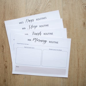 May include: A set of printable worksheets for creating a daily routine. The worksheets are titled "My Days", "My Sleep Routine", "My Finish Morning Routine".