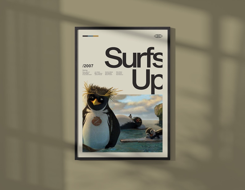 Surfs up Movie Poster: Retro Mid-century Wall Art - Etsy