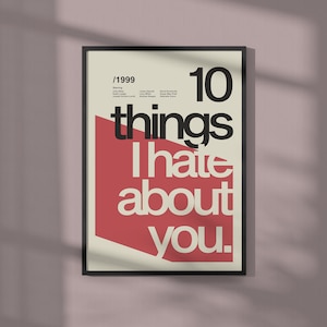 10 saker om dig-poster: Retro filmkonsttryck