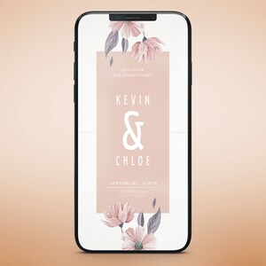 Wedding invitation Elegant minimalistic floral  Digital Wedding Card  Print card invitation 100% CUSTOMIZABLE [CAMELIA]