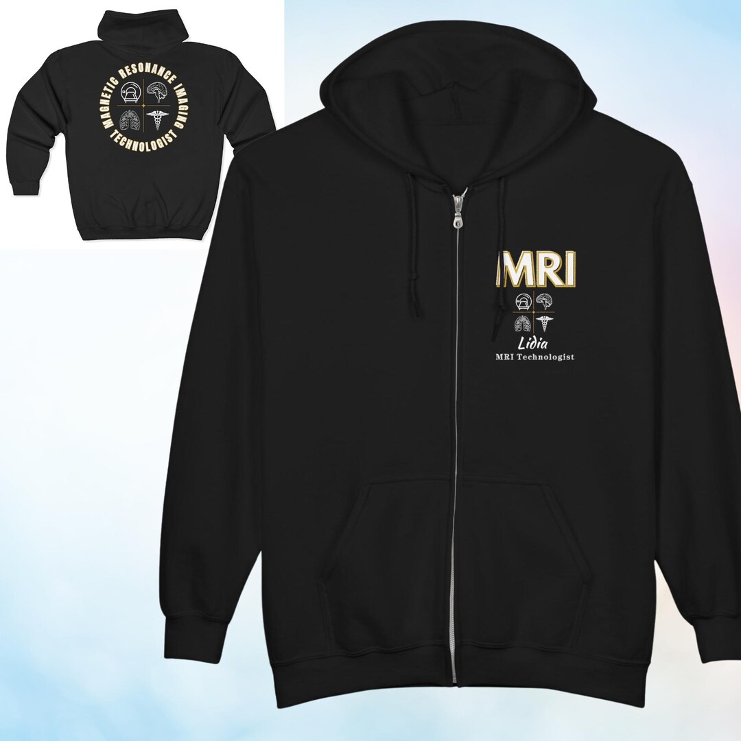 Mri Merch Custom MRI Shirts: Gold Font, White Icons, Magnetic Resonance Imaging ...
