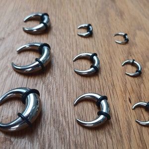 1 x Surgical Steel BUFFALO Ear Taper Bull Tapered Crescent Curved Taper Plug Bull Ring 1.6MM-10MM