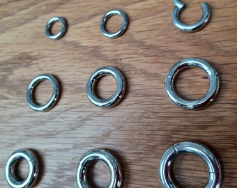 Heavy LARGE Gauge Hinged SEGMENT Ring Smooth PA Prince Albert Good Quality 3mm-6mm Thickness Stainless Steel, Taper, Septum, Clicker