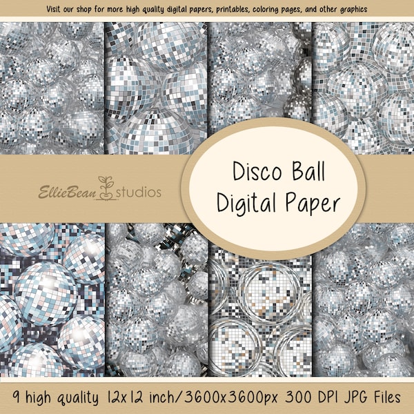 Disco Ball Digital Paper (Mirror Ball) for Commercial Use