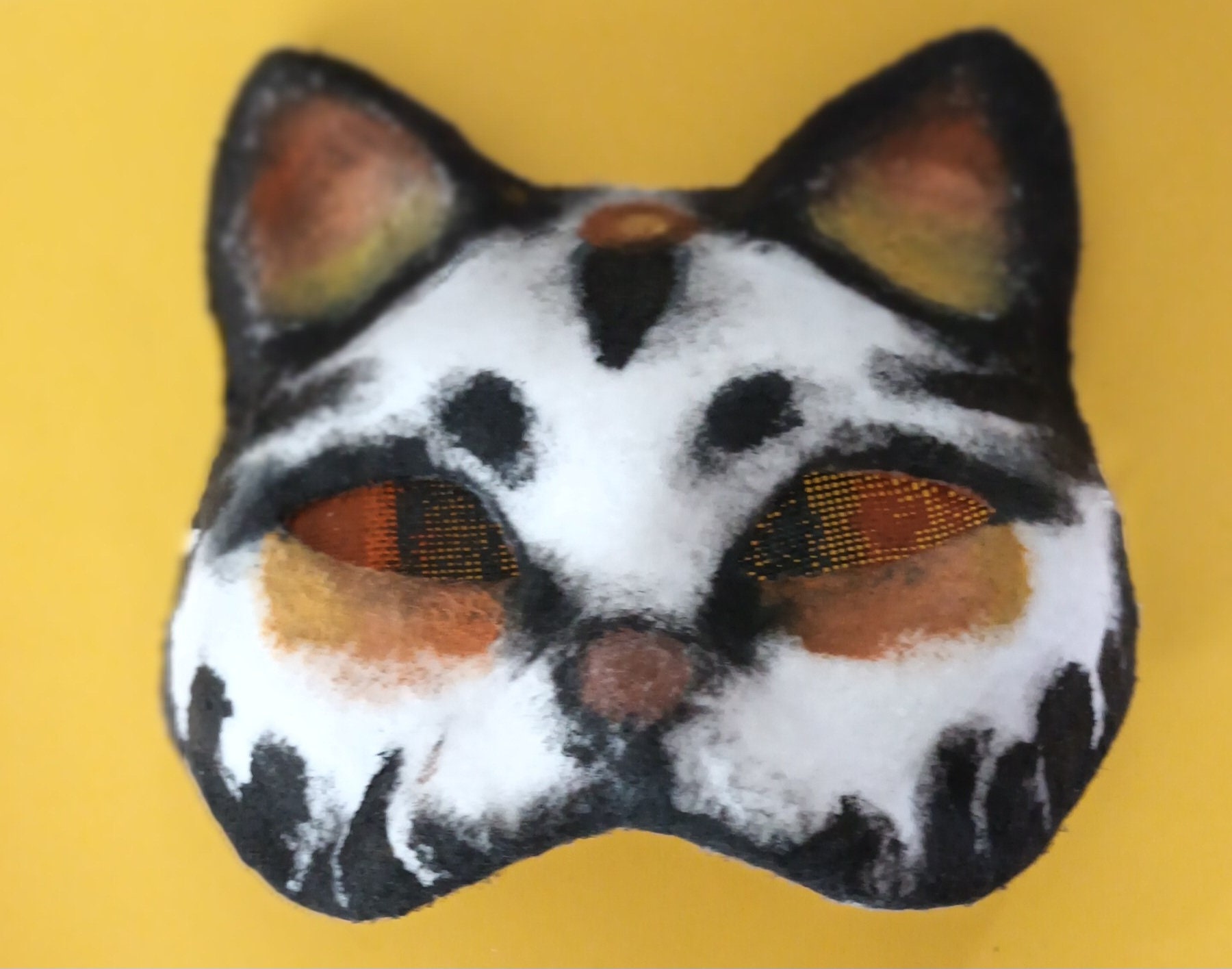 Hand Painted Felted Therian Cat Mask -  Denmark