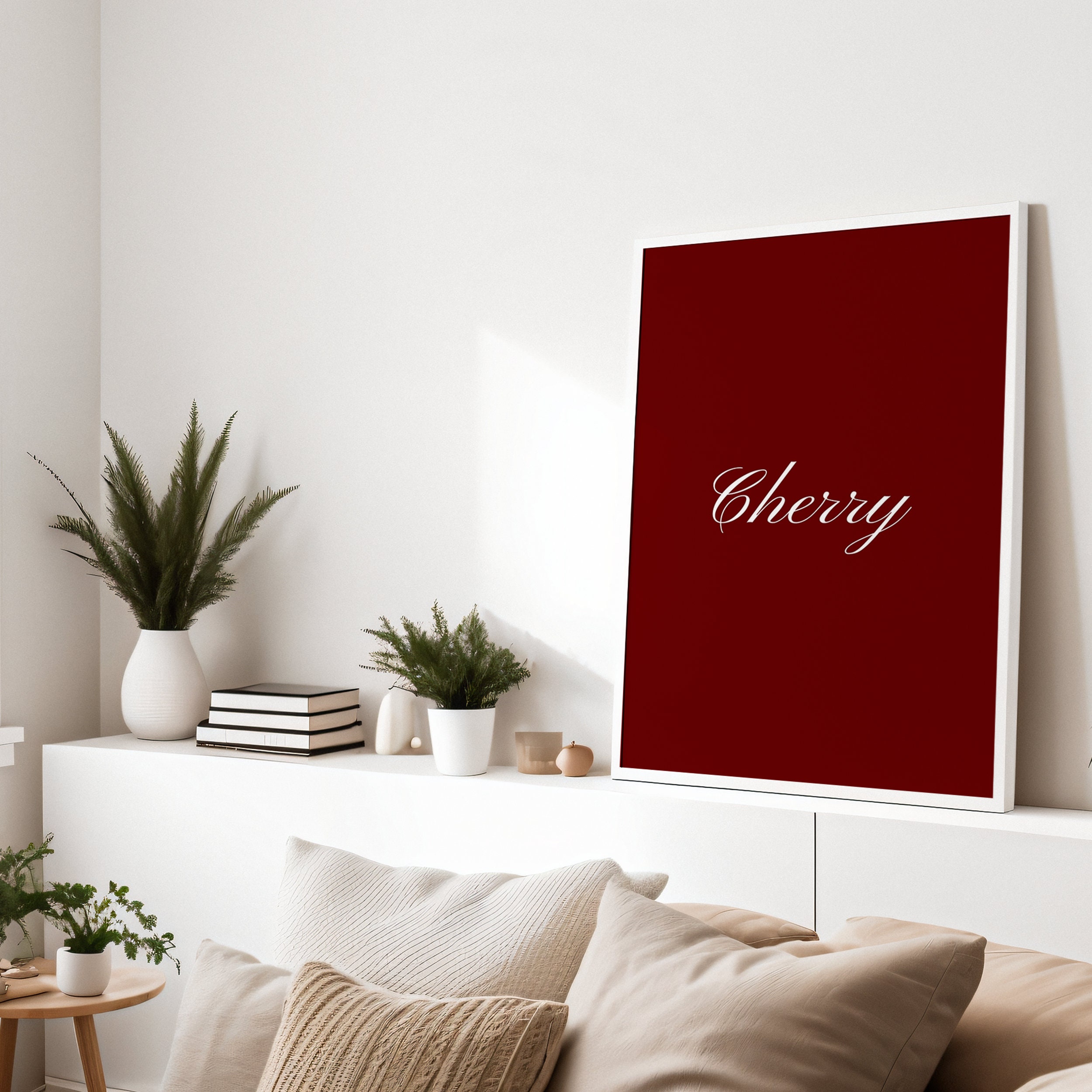 Cherry Red Print Dark Red Printable Wall Art Trendy Girly Prints ...