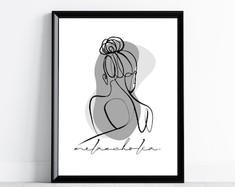 Minimalist Woman Line Art Print | Abstract Woman Wall Art Printable Modern Art | Woman Line Drawing Digital Download