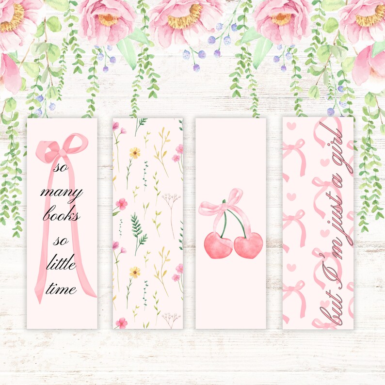 Ensemble De 8 Marque pages Coquette Imprimables Marque page Num rique 
