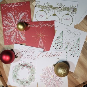 Cartões de Natal feitos à mão