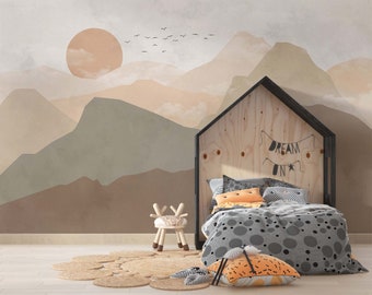 Watercolor Kids Wallpaper,  Wall Mural Peel and Stick Wallpaper