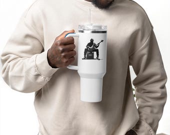 Guitarist Insulated Tumbler: Music Lover's 40oz Travel Mug