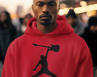 Slam Dunk Rhythms: Sudadera con capucha «BASS PLAYER JUMPMAN» - Mezcla pesada unisex™ para el atleta del ritmo