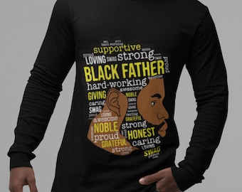 Empowerment Wear: ‘Strong Black Father’ Jersey Tee - Unisex Long Sleeve Strength