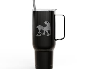 Vaso térmico grabado de 1,2 litros: Taza de viaje de acero inoxidable reciclado