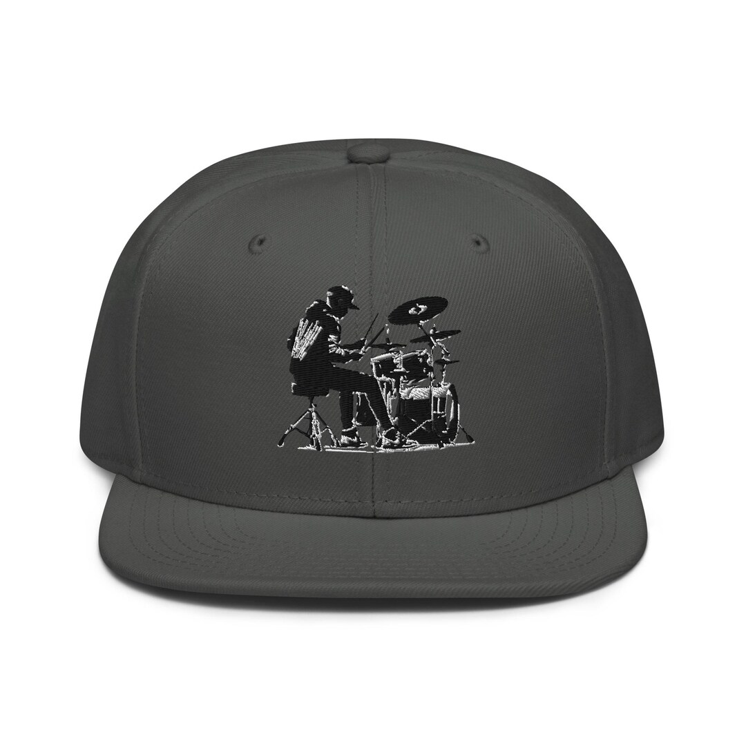 Embroidered Drummer Snapback Hat: Stylish Music Cap - Etsy