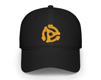 45 Vinyl Record Adapter Baseball Cap - Retro Nostalgia Cotton Twill