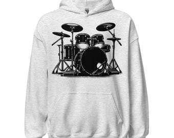 Drummer Hoodie Hoodie Liebhaber Sweatshirt Musiker Hoodie für Männer / Frauen Percussion Geschenk
