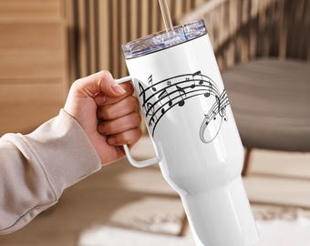 Musical Notes Stainless Steel Tumbler: Insulated Music Lover Gift