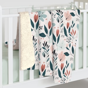 FLORAL SPRING Sherpa Fleece Blanket