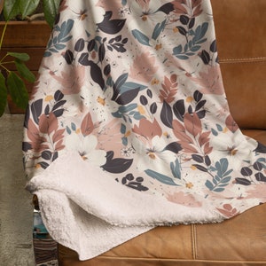 FLORAL SPRING Sherpa Fleece Blanket