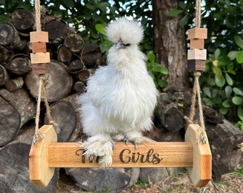 Custom Engraving Chicken Swing for Coop-Chicken Perch for Rooster and Hens-Chicken Coop accessories-Chicken Toys for Coop-Chicken Playground