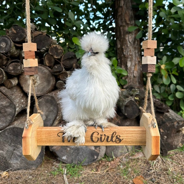 Custom Engraving Chicken Swing for Coop-Chicken Perch for Rooster and Hens-Chicken Coop accessories-Chicken Toys for Coop-Chicken Playground