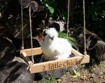 Customized Rustic Chicken Swing-Toy for Coop-Entertainment for Birds-Chicken Coop accessories-Bird Perch-Farmers Gift-Wooden Chicken Gym