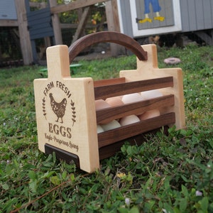 Customized Egg Basket for Coop-Vegetable Basket-Solid Wood Basket-Farm Fresh Egg Basket-Handmade Chicken Coop Ornament-Handmade Egg Holder.