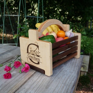 Personalized Garden Harvest Basket - Vegetable basket for kitchen