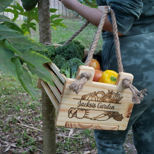 Personalized Harvest Basket for Kitchen-Modern Garden Basket Customized-Basket for Fruit-Gift for mom-Farm House Gift-Valentines day Gift.