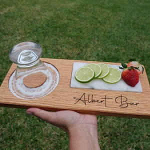 Personalized Cocktail Flight Board-Cocktail Glass Rimmer Board-Margarita Rim Salt Board-Wedding Gift-Gift for dad-Anniversary Gifts for Him.