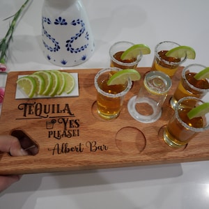 Wooden Salt Tequila Board Personalized