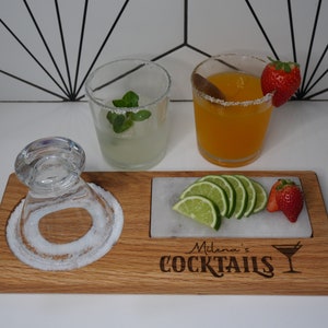 Personalized Margarita Cocktail Rimmer Board-Anniversary Gifts-Personalized Serving Tray-Cutting Board for Wedding-Fathers Day Gift for dad