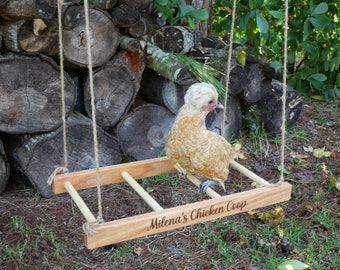 Customized Rustic Chicken Swing for Hens in Coop - Chicken Coop Decor-Chicken Coop accessories - Bird Perch-Farmers Gift-Chicken Swing Toys